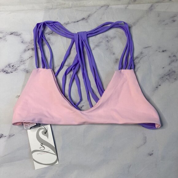 Sheridyn Fisher Swimwear Bikini Top Size Medium Purple Pink Strappy New NwT Swim - Picture 1 of 4